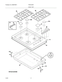 03 - Main Top parts for Frigidaire Cooktop FGGC3045KBB from AppliancePartsPros.com