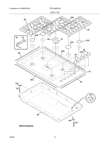 03 - Maintop parts for Frigidaire Cooktop FPGC3685KSA from AppliancePartsPros.com