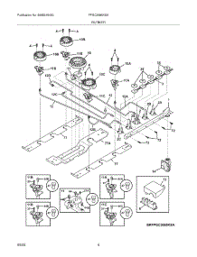 05 - Burner parts for Frigidaire Cooktop FPGC3685KSA from AppliancePartsPros.com