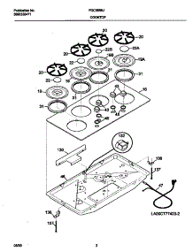 02 - Cooktop parts for Frigidaire Cooktop FGC36S6JBA from AppliancePartsPros.com