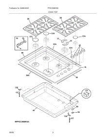 03 - Maintop parts for Frigidaire Cooktop FPGC3085KSA from AppliancePartsPros.com