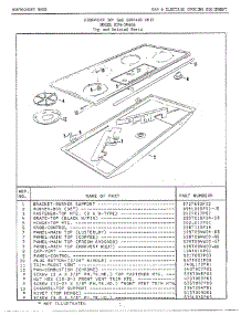 Top And Related parts for Frigidaire Cooktop 3960A from AppliancePartsPros.com