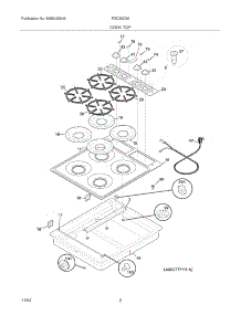 03 - Maintop parts for Frigidaire Cooktop FGC26C3AWC from AppliancePartsPros.com