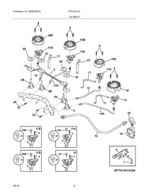 05 - Burner parts for Frigidaire Cooktop FFGC3613LBA from AppliancePartsPros.com