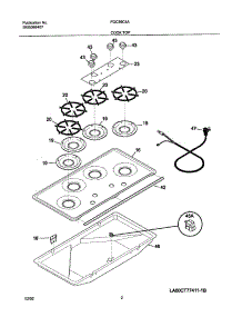 03 - Main Top parts for Frigidaire Cooktop FGC36C4AWB from AppliancePartsPros.com