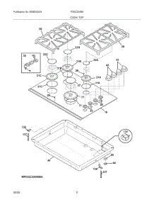 03 - Maintop parts for Frigidaire Cooktop FGGC3065KBA from AppliancePartsPros.com