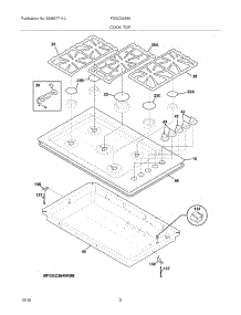03 - Main Top parts for Frigidaire Cooktop FGGC3645KSB from AppliancePartsPros.com