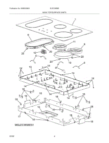05 - Maintop parts for Frigidaire Cooktop GLEC36S8EB1 from AppliancePartsPros.com