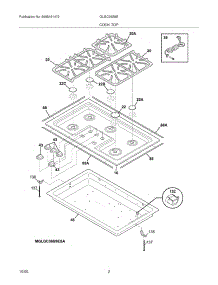 03 - Maintop parts for Frigidaire Cooktop GLGC36S9ESA from AppliancePartsPros.com