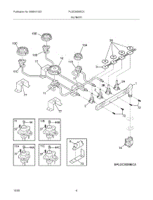 05 - Burner parts for Frigidaire Cooktop PLGC30S9ECA from AppliancePartsPros.com