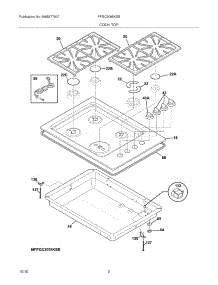 03 - Maintop parts for Frigidaire Cooktop FPGC3085KSB from AppliancePartsPros.com