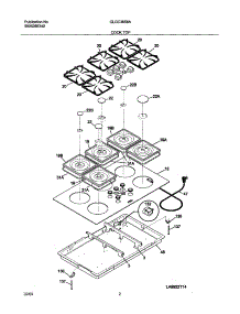 03 - Main Top parts for Frigidaire Cooktop GLGC36S8ABB from AppliancePartsPros.com