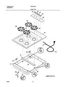 03 - Main Top parts for Frigidaire Cooktop FGC30C3AWB from AppliancePartsPros.com