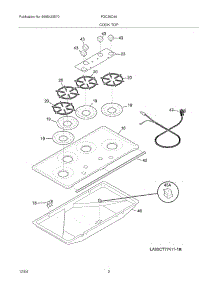 03 - Maintop parts for Frigidaire Cooktop FGC36C4AUC from AppliancePartsPros.com