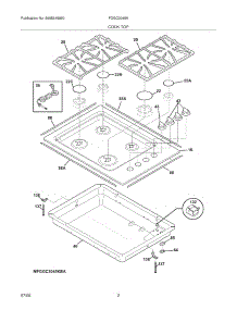 03 - Maintop parts for Frigidaire Cooktop FGGC3045KBA from AppliancePartsPros.com