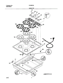 03 - Main Top parts for Frigidaire Cooktop FGC26C3AWB from AppliancePartsPros.com