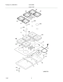 03 - Maintop parts for Frigidaire Cooktop GLGC36S8CBB from AppliancePartsPros.com