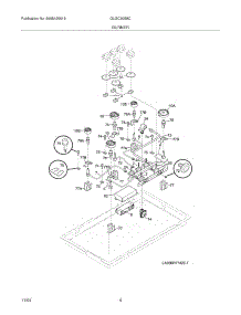 05 - Burner parts for Frigidaire Cooktop GLGC36S8CBB from AppliancePartsPros.com