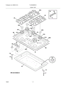 03 - Maintop parts for Frigidaire Cooktop PLGC36S9ECA from AppliancePartsPros.com