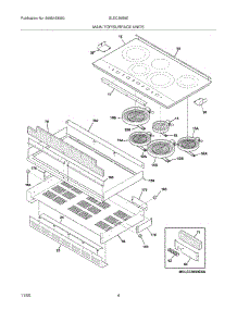 05 - Maintop parts for Frigidaire Cooktop GLEC36S9EQA from AppliancePartsPros.com