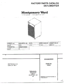 Dehumidifier Cover Page parts for Frigidaire Dehumidifier 93202F from AppliancePartsPros.com