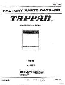 Cover Page parts for Frigidaire Dishwasher 61-1093-10 from AppliancePartsPros.com