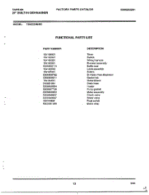 24" Built-In Dishwasher Page 13 parts for Frigidaire Dishwasher 68-1075 from AppliancePartsPros.com