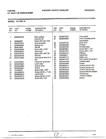 Parts List parts for Frigidaire Dishwasher 61-1093-10 from AppliancePartsPros.com