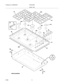 03 - Maintop parts for Frigidaire Cooktop FGGC3645KSA from AppliancePartsPros.com