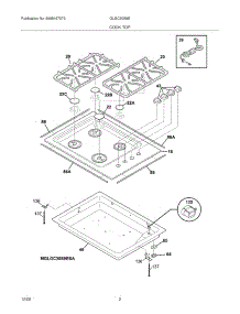 03 - Maintop parts for Frigidaire Cooktop GLGC30S9EBA from AppliancePartsPros.com