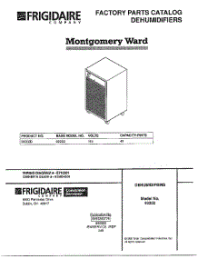 Cover Page Dehumidifiers parts for Frigidaire Dehumidifier 93202D from AppliancePartsPros.com