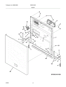 05 - Door parts for Frigidaire Dishwasher DGBD2432KW0 from AppliancePartsPros.com