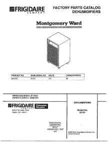 Dehumidifiers parts for Frigidaire Dehumidifier 93101C from AppliancePartsPros.com