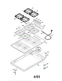 Cooktop parts for Frigidaire Cooktop FGC30S4HWA from AppliancePartsPros.com