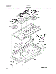 03 - Main Top parts for Frigidaire Cooktop FGC36S5AWB from AppliancePartsPros.com