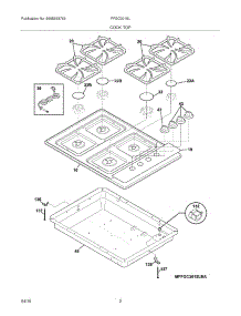 03 - Maintop parts for Frigidaire Cooktop FFGC3015LBA from AppliancePartsPros.com