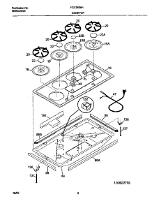 02 - Cooktop parts for Frigidaire Cooktop FGC36S5HWA from AppliancePartsPros.com
