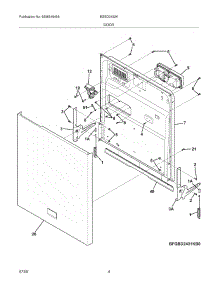 05 - Door parts for Frigidaire Dishwasher BGBD2432KB0 from AppliancePartsPros.com
