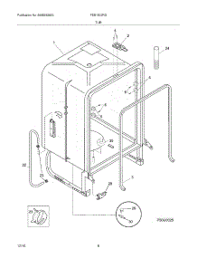 07 - Tub parts for Frigidaire Dishwasher FDB1502RGB4 from AppliancePartsPros.com