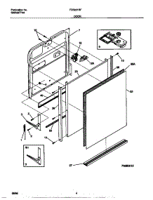 03 - Door parts for Frigidaire Dishwasher FDB221RFR0 from AppliancePartsPros.com
