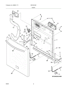 05 - Door parts for Frigidaire Dishwasher BGHD2433KB0 from AppliancePartsPros.com