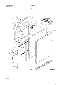 05 - Door parts for Frigidaire Dishwasher FDB345LFS2 from AppliancePartsPros.com