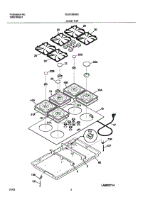 03 - Cooktop parts for Frigidaire Cooktop GLGC36S8CQA from AppliancePartsPros.com
