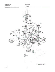 05 - Burner parts for Frigidaire Cooktop GLGC36S8ASA from AppliancePartsPros.com