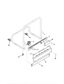 Frame parts for Frigidaire Dishwasher FDB125RHD1 from AppliancePartsPros.com
