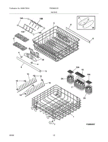 13 - Racks parts for Frigidaire Dishwasher FDB2830CEC1 from AppliancePartsPros.com