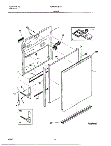 04 - Door parts for Frigidaire Dishwasher FDB634CFS1 from AppliancePartsPros.com