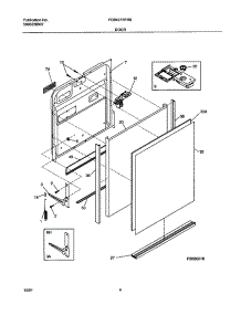 05 - Door parts for Frigidaire Dishwasher FDB421RFR6 from AppliancePartsPros.com