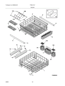 13 - Racks parts for Frigidaire Dishwasher FDB2415LFB2 from AppliancePartsPros.com