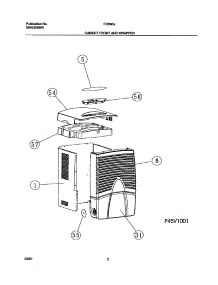 03 - Cabinet Front And Wrapper parts for Frigidaire Dehumidifier FDD60J4 from AppliancePartsPros.com